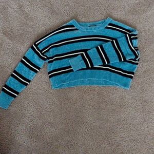 Blue and black cropped sweater